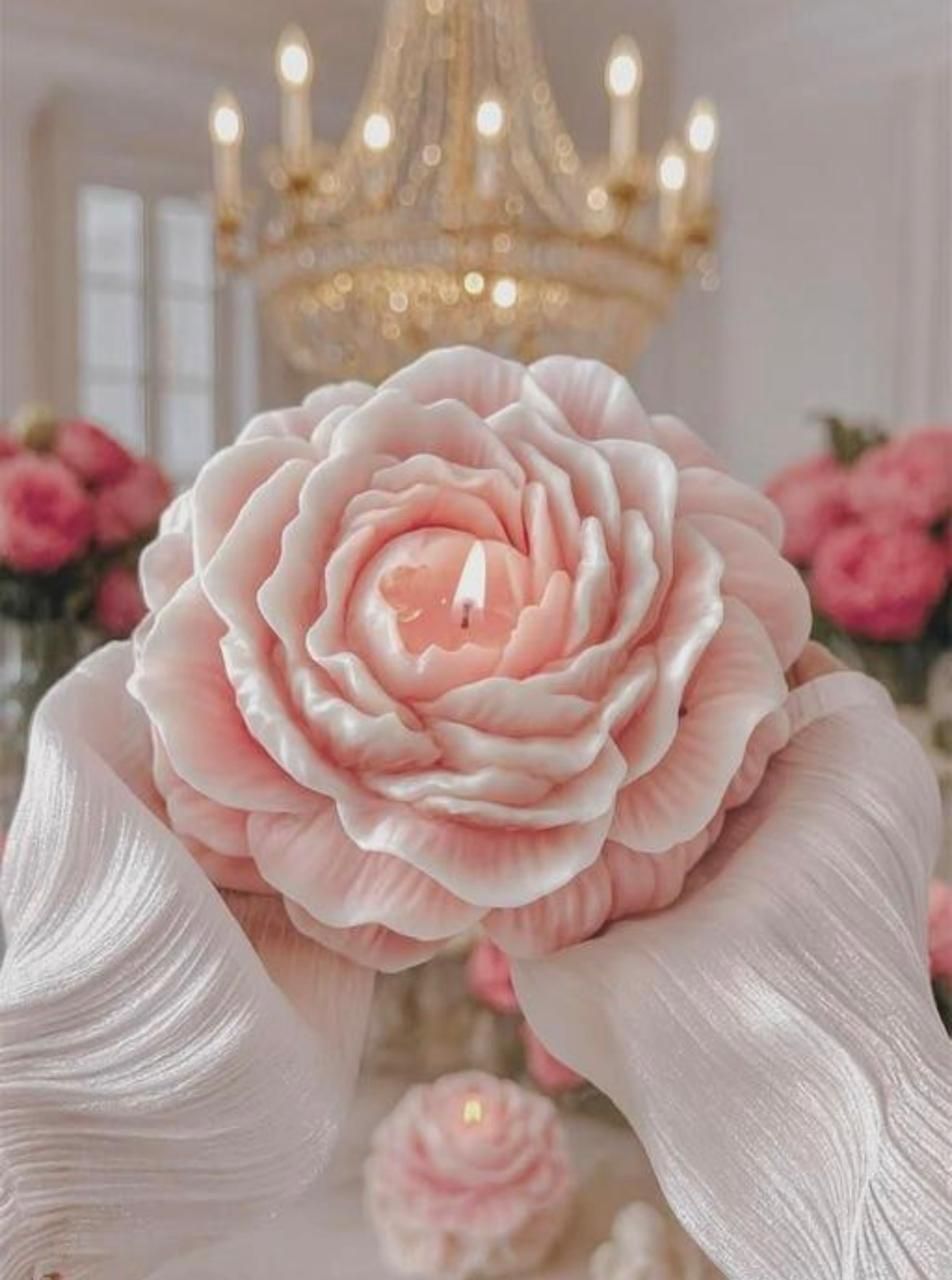 Handmade Luxury Peony Rose Soy Wax Candle Set Pack of 1 Pcs Candle-image-20