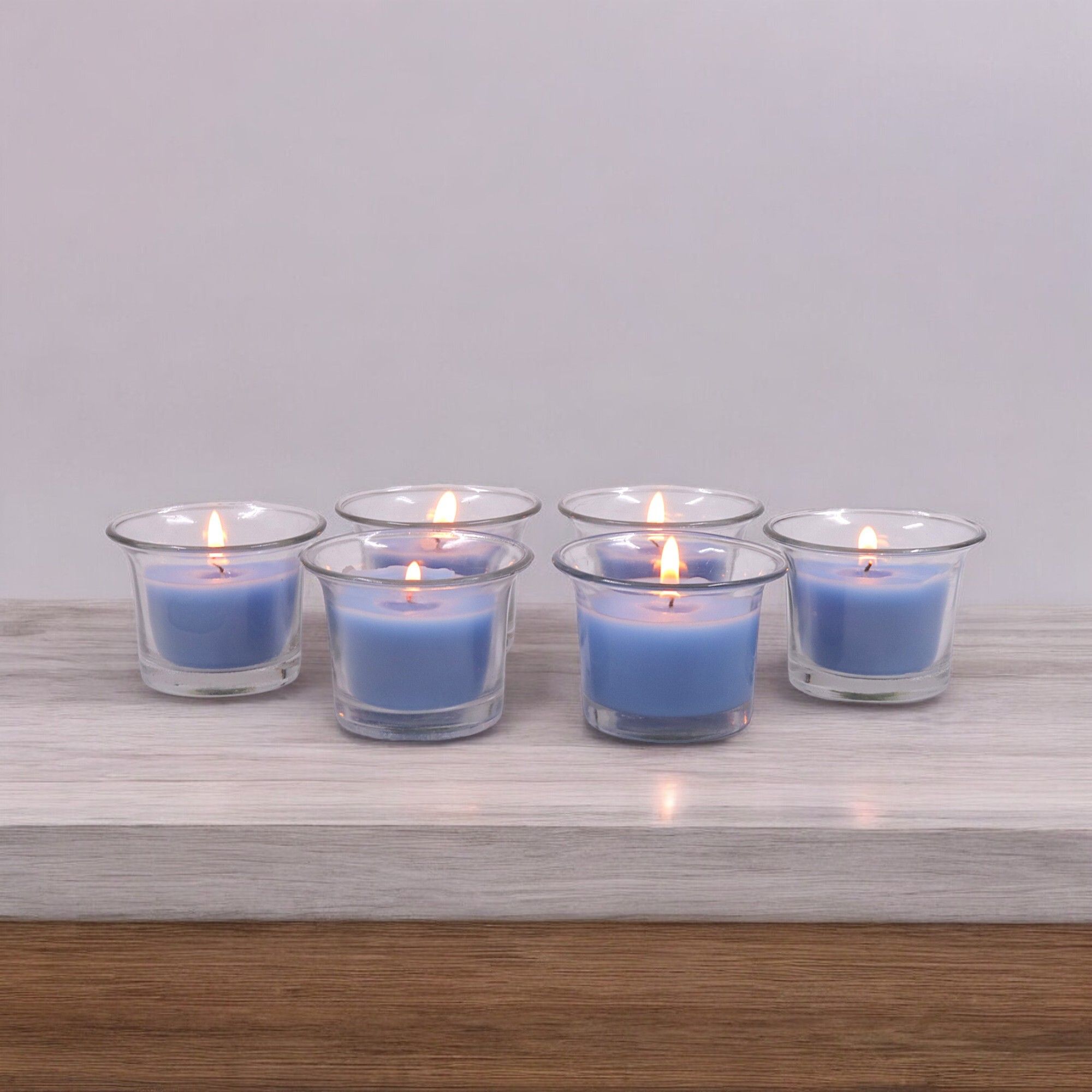 hosley Highly Fragranced Caribbean Breeze Filled Votive Glass Candles / Decoration Candles, Pack of 6, Blue Candle-picture-20