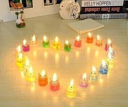 Small Multicolor Smokeless Candles Decorated Mini Cute Little Glass Jelly Gel Candles for Home Decor Diwali Decoration,Spa,Birthdays Party,Festivals Candle (Multicolor, Pack of 12) Candle-image-2