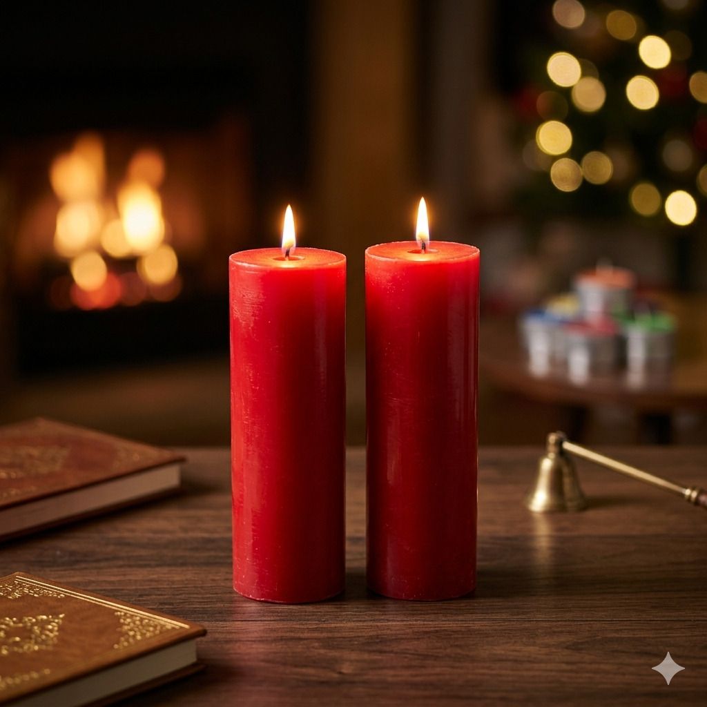 peepresion Strawberry Pillar Candles Set of 2 | Smokeless Scented | Home Decor & Gift Candle-picture-4