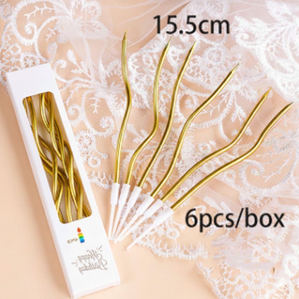 Birthday Candles Set Metallic Curly Coil Candles with Holders Candle