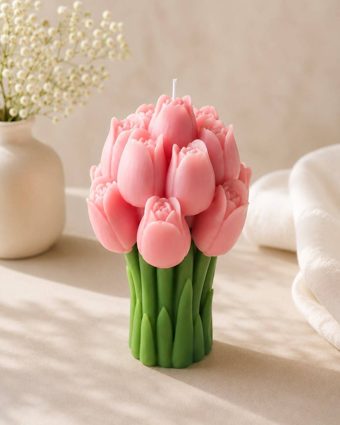 Tulip Handmade Flower Floral Shape Candle Combo Set Pack of 6 Pcs Candle Candle-image-18