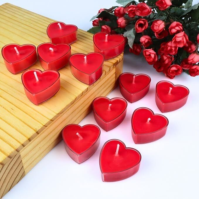 10Pcs Romantic Heart Shape Candles Red Candle (Red, Pack of 10) Candle-image-26