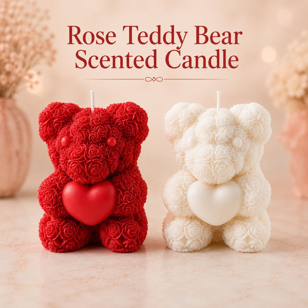 Rose Teddy Bear Scented Candle |Romantic Home Decor Candle-image-30