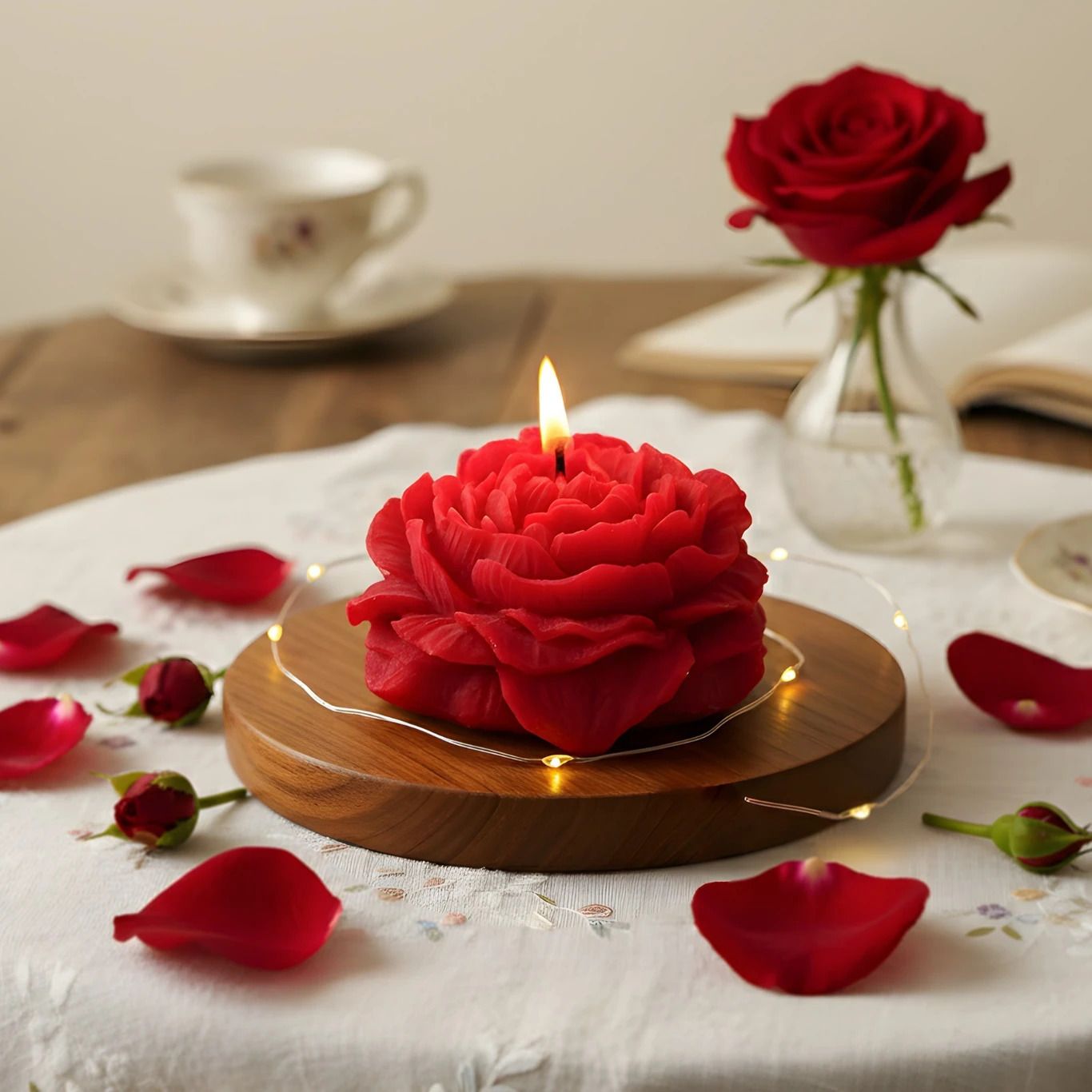 bugni Red Rose Scented Candle for Home Décor Candle (Red, Pack of 1) Candle-picture-31