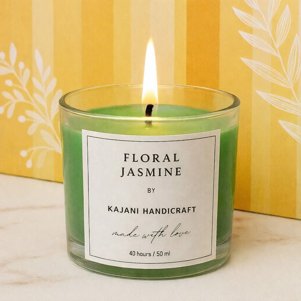 kajani handicraft Floral Jasmine Jar Candle Candle-picture-12