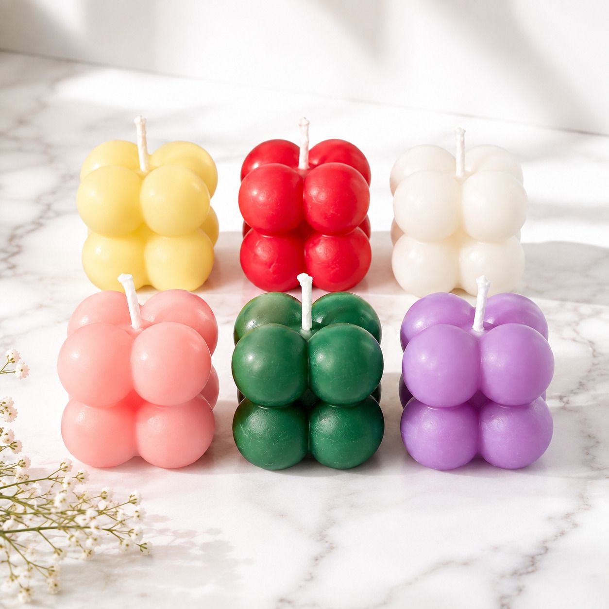 Bubble Scented Candles | Handmade Smokeless Bubble Design Candle-image-10