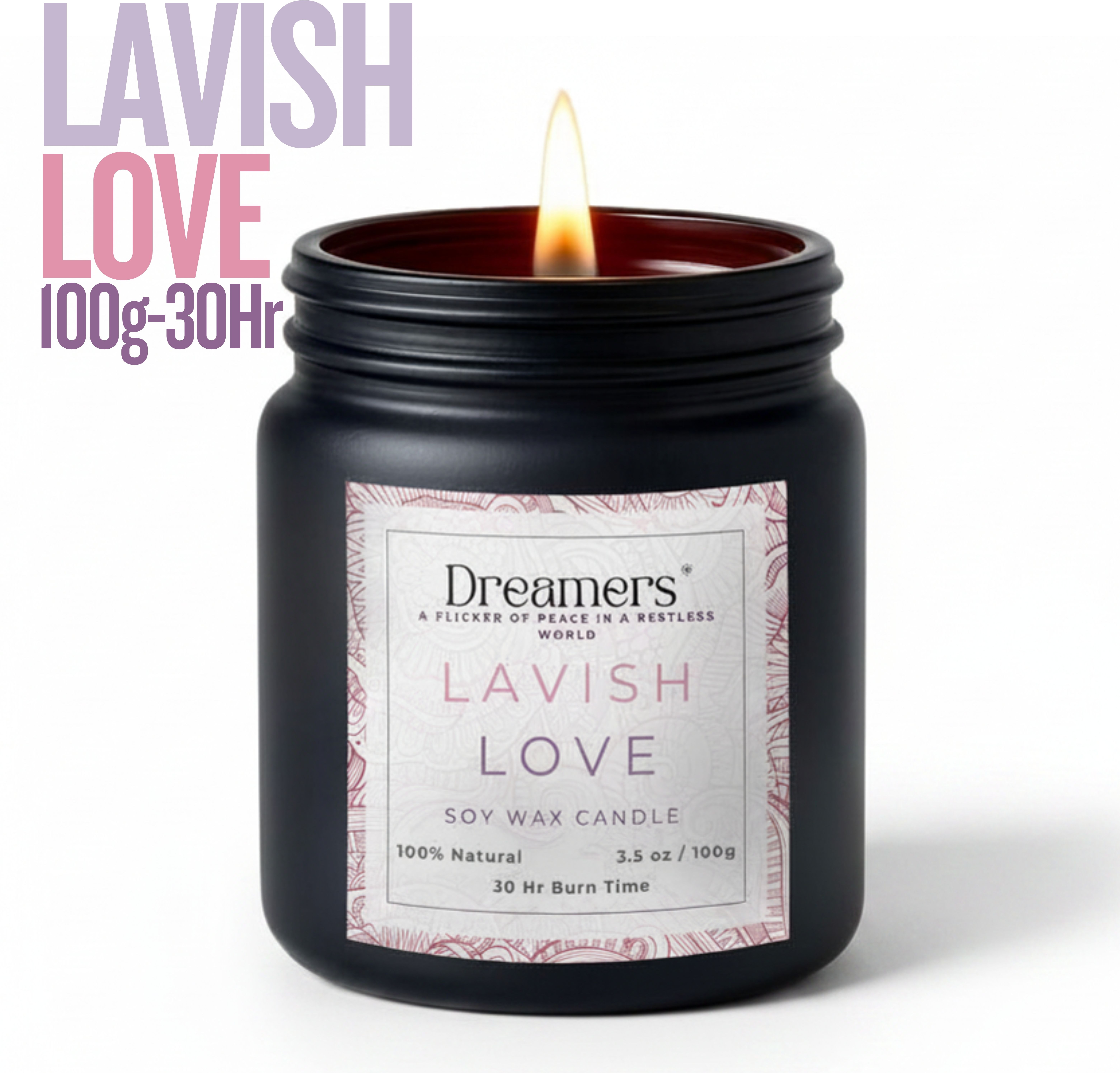 Lavish Love Fragrance|Soy Wax Candle|35 Hr Burn|Non-Toxic|100g Candle-image-32