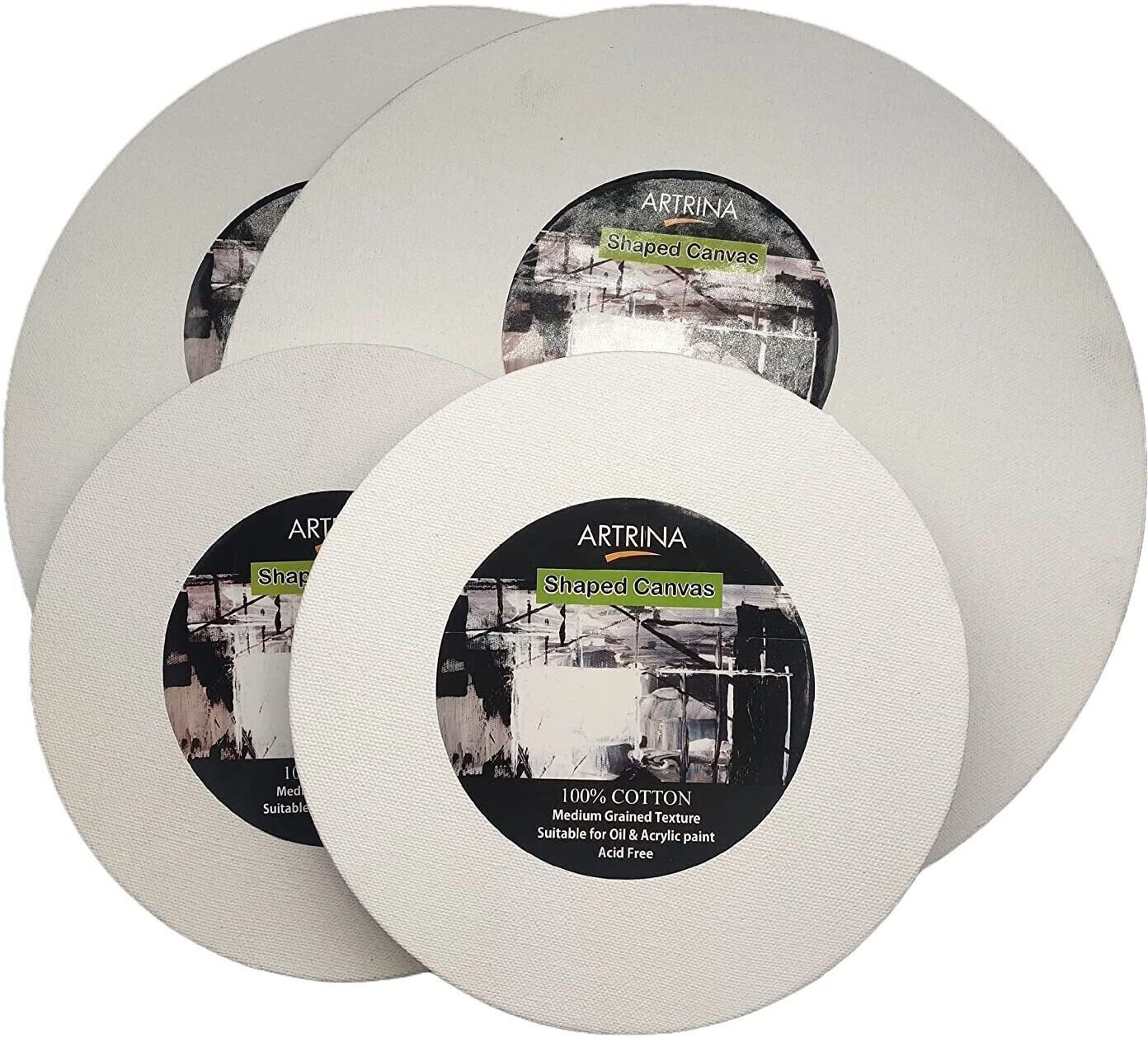 artrina 12'' & 8'' Inch Cotton Medium Grain Pre Stretched Canvas (Set of 4)-picture-23