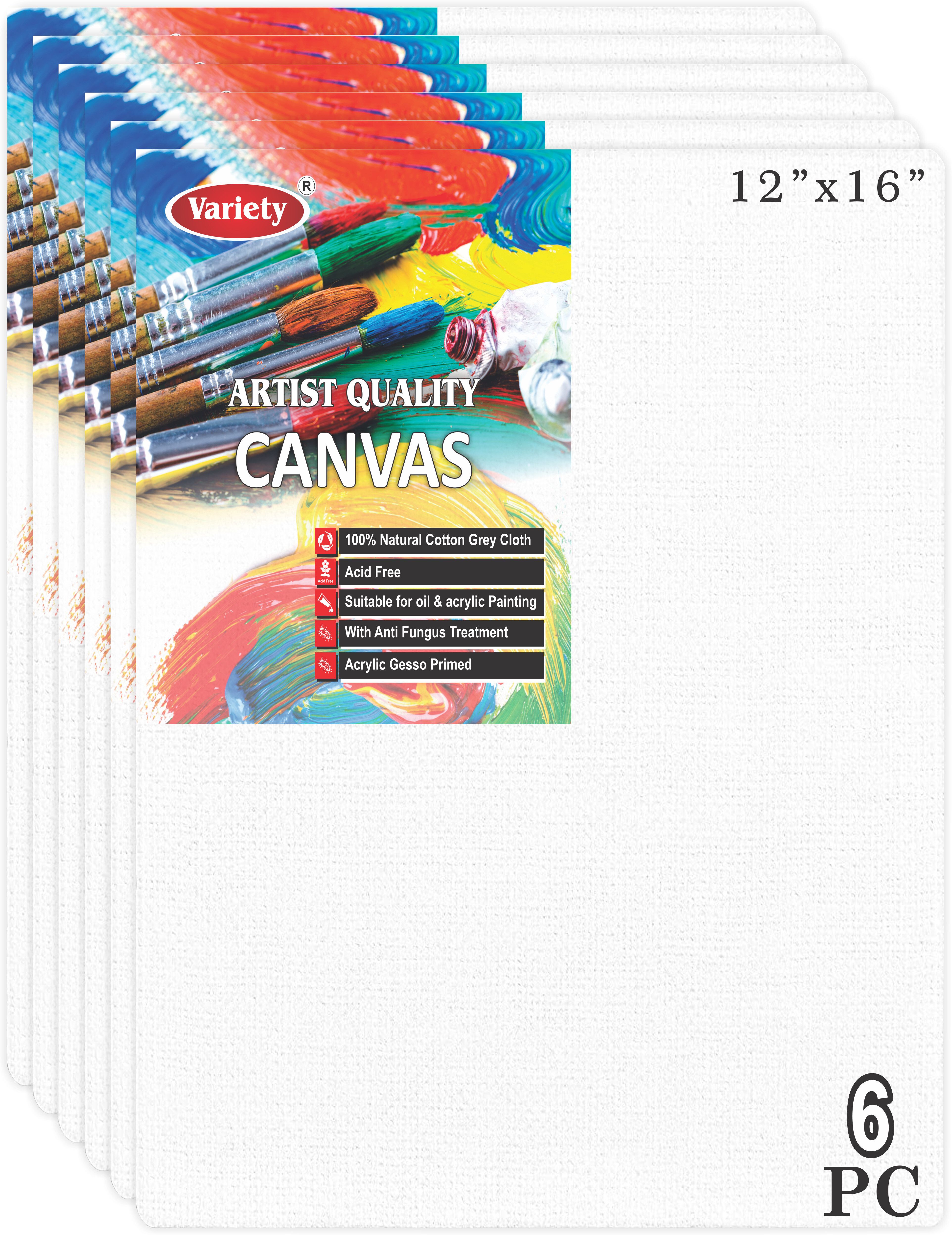 12 x 16 board canvas cotton medium grain board canvas (set of 6)