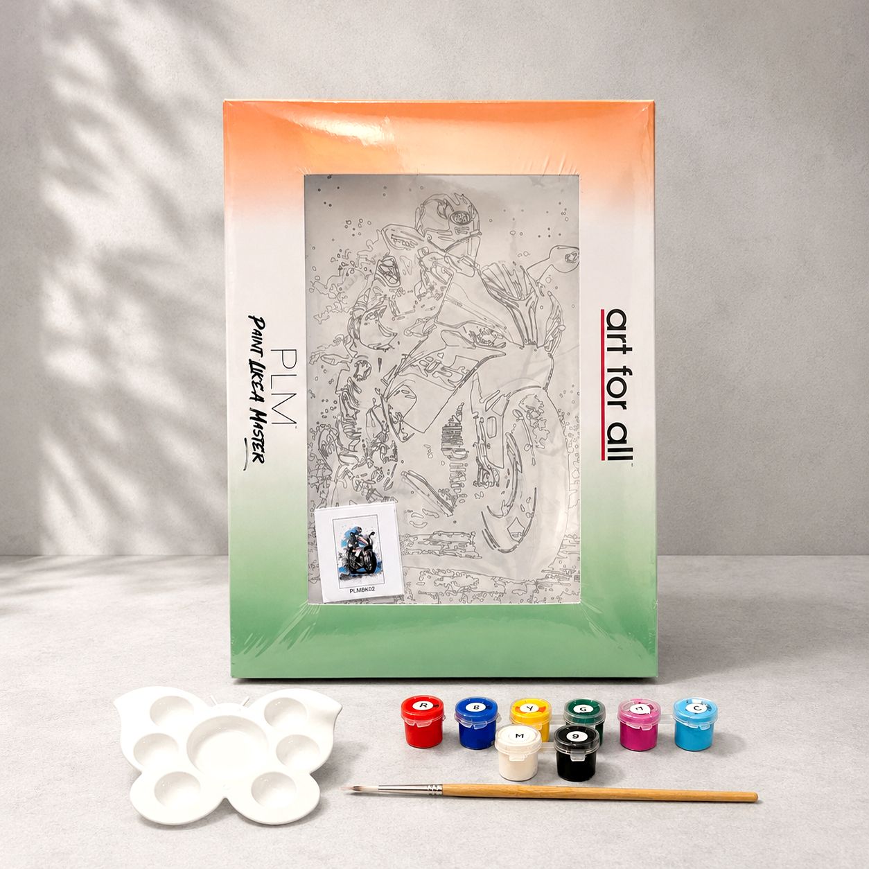 artezee Master Mini Kit Superbike Black DIY Canvas Painting Kit with Colors, Brush Cotton Acrylic Coated Canvas Pad (Set of 1)-picture-18