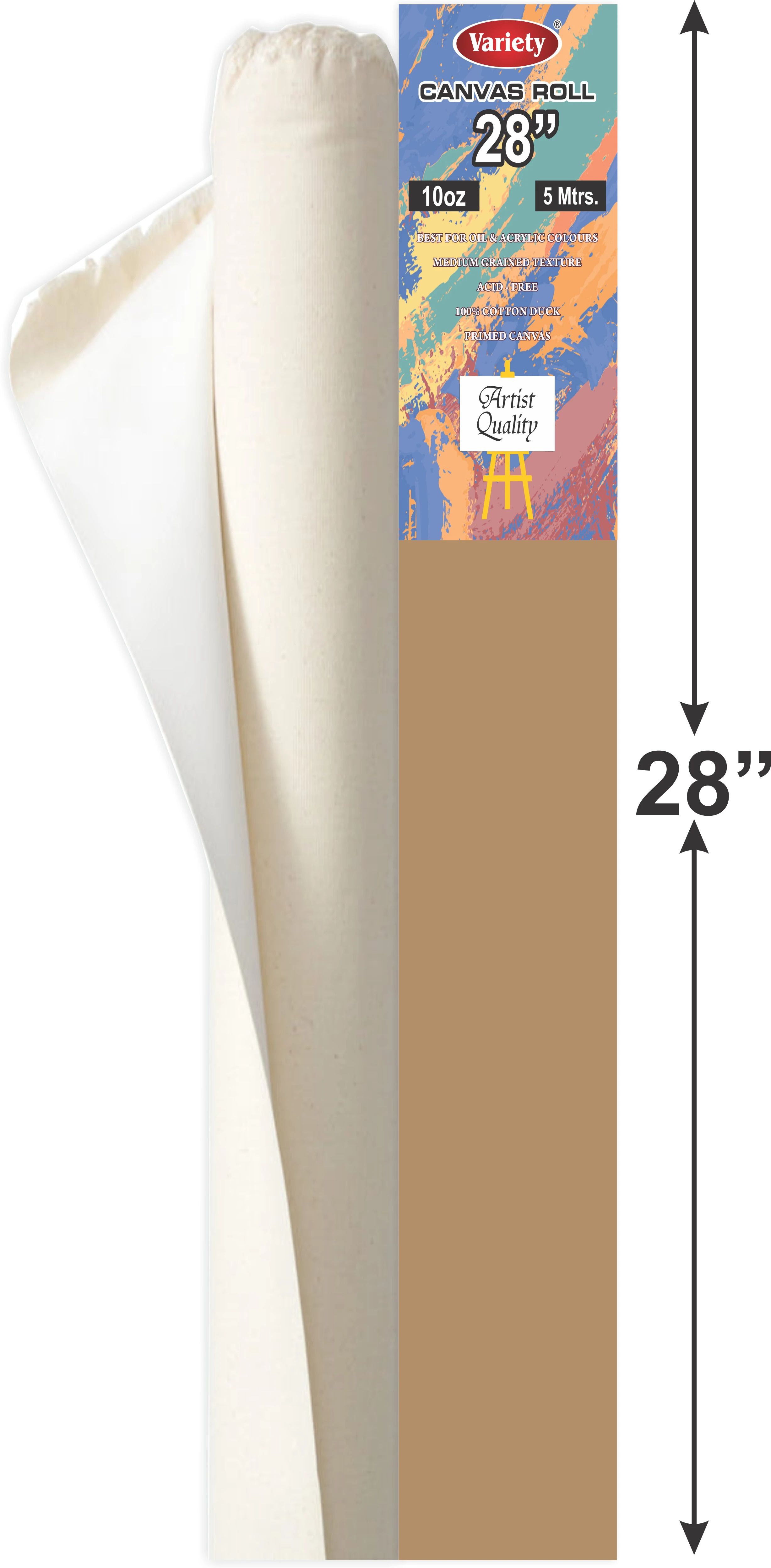 28" X 5 MTR CANVAS ROLL Cloth Medium Grain Canvas Roll (Set of 1)-image-28