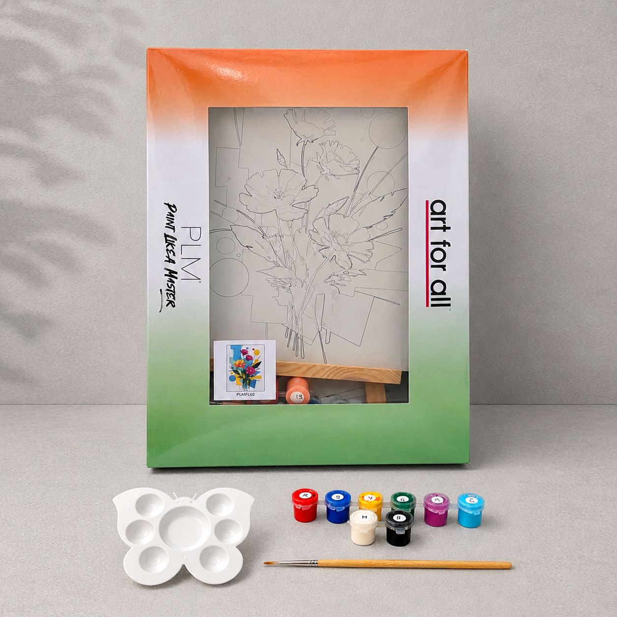 artezee Master Mini Kit Modern Floral Bouquet DIY Canvas Painting Kit with Colors, Brush Cotton Acrylic Coated Canvas Pad (Set of 1)-picture-45