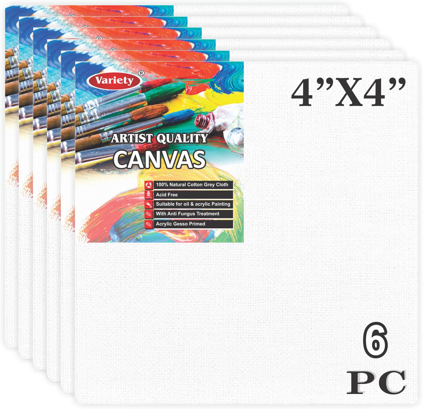 4 X 4 CANVAS BOARD Cotton Medium Grain Board Canvas (Set of 6)-image-31