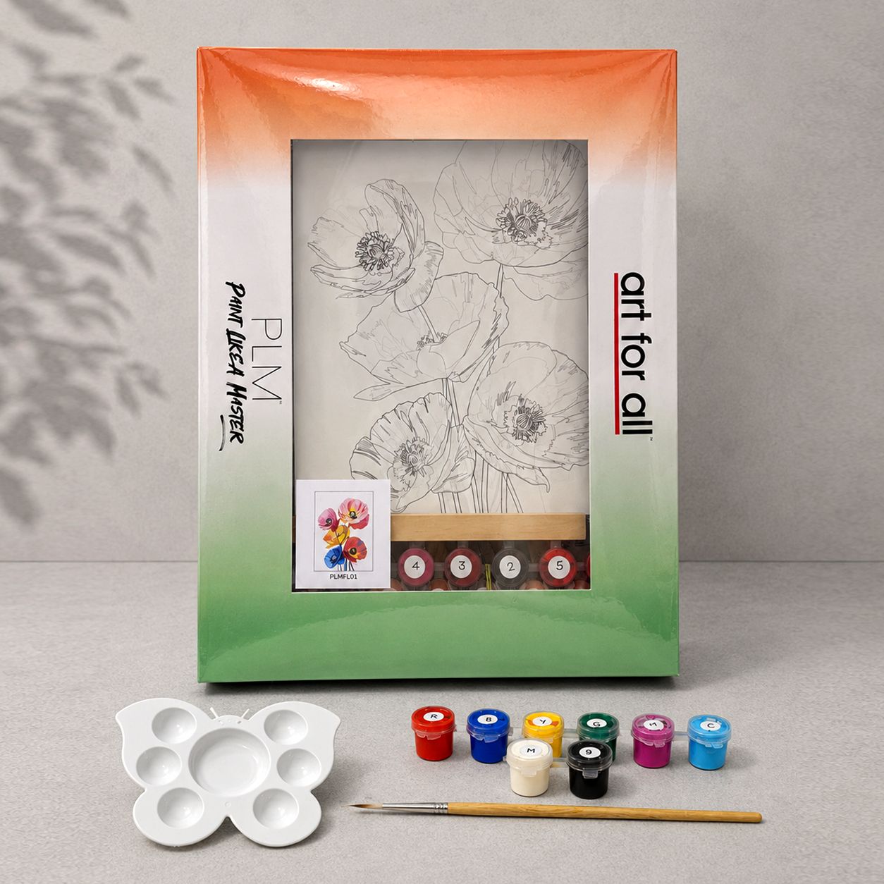 artezee Master Mini Kit Floral / Flower DIY Canvas Painting Kit with Colors, Brush Cotton Acrylic Coated Canvas Pad (Set of 1)-picture-48