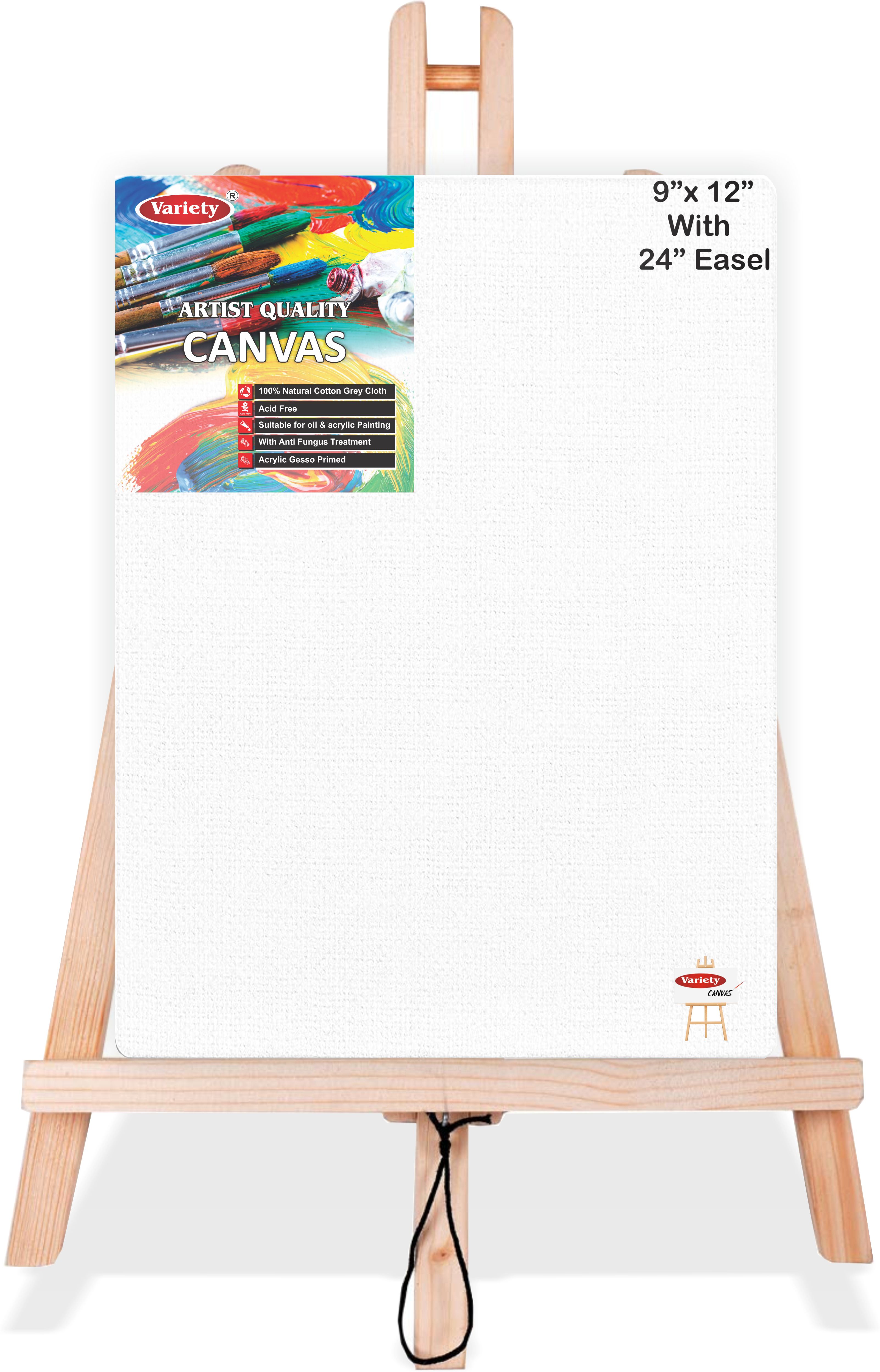 variety canvas 9x12 Canvas Board with 24 inch Easel Cotton Medium Grain Board Canvas (Set of 1)-picture-19