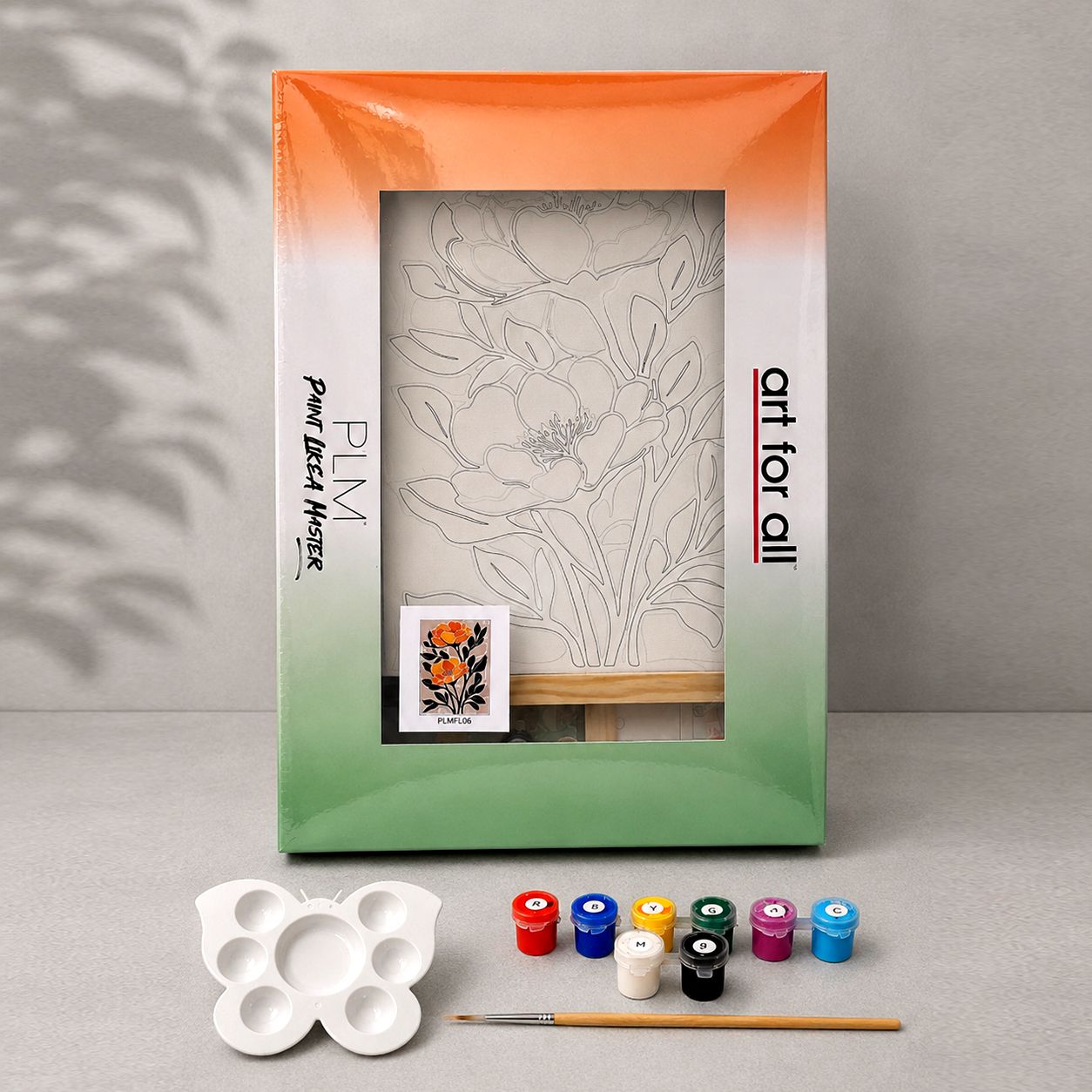 artezee Master Mini Kit Blooming Peony DIY Canvas Painting Kit with Colors, Brush Cotton Acrylic Coated Canvas Pad (Set of 1)-picture-41
