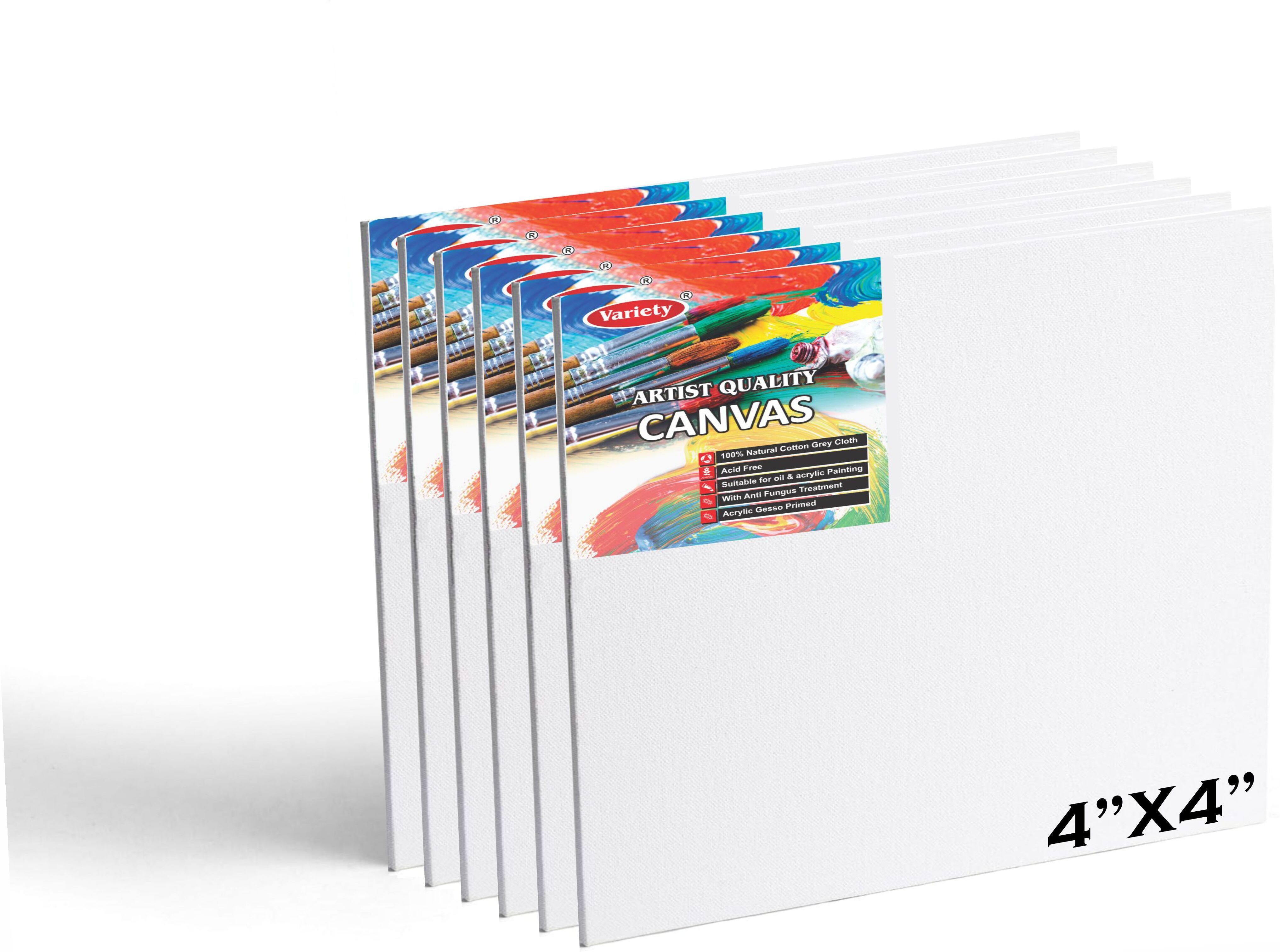 variety 4 X 4 CANVAS BOARD Cotton Medium Grain Board Canvas (Set of 6)-picture-11