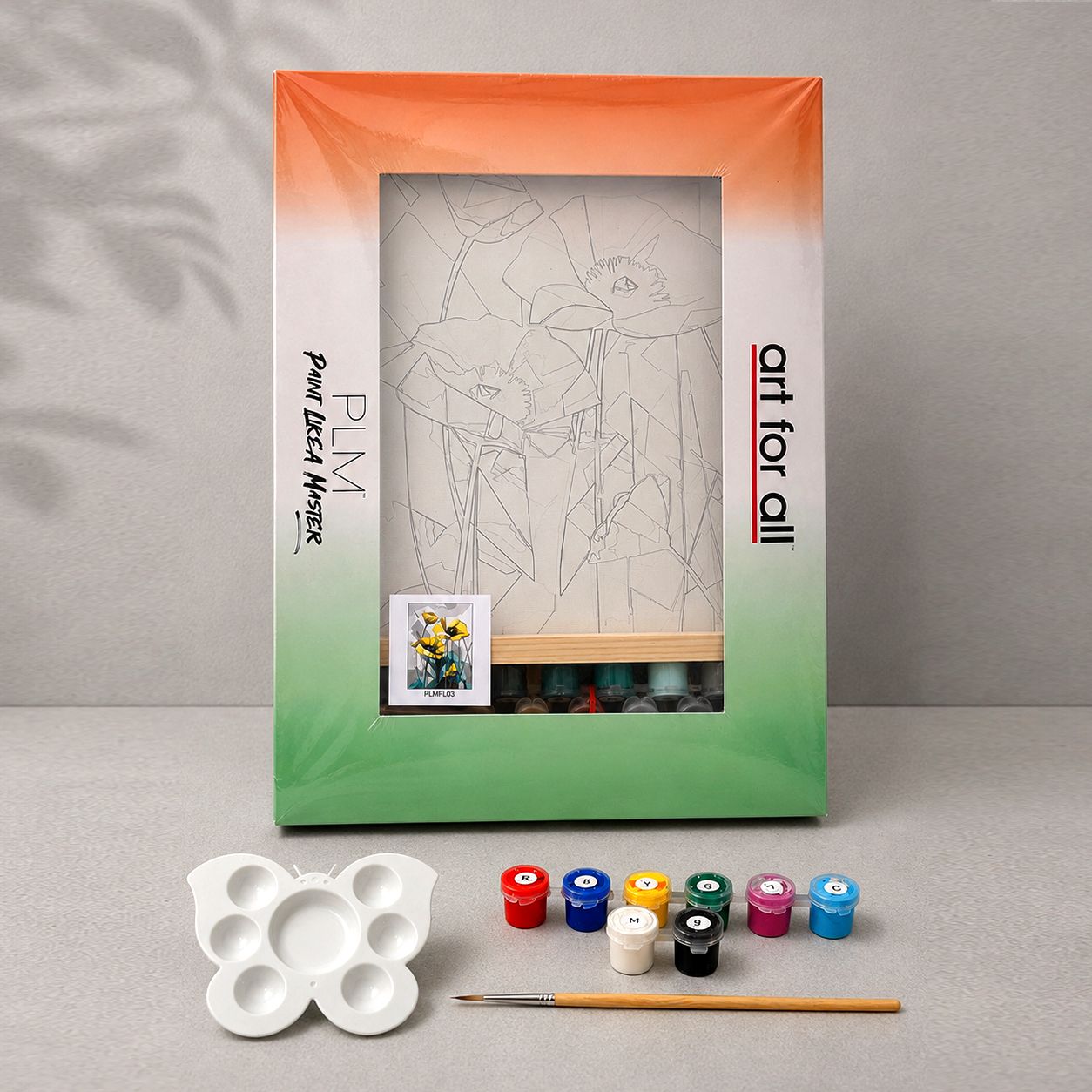 artezee Master Mini Kit Abstract Floral DIY Canvas Painting Kit with Colors, Brush Cotton Acrylic Coated Canvas Pad (Set of 1)-picture-25