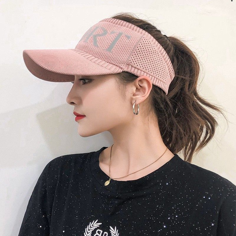 Sport Sun Visor Hat Summer Empty Top Baseball (Black,Pink) Girls Sports/Regular Cap-image-4