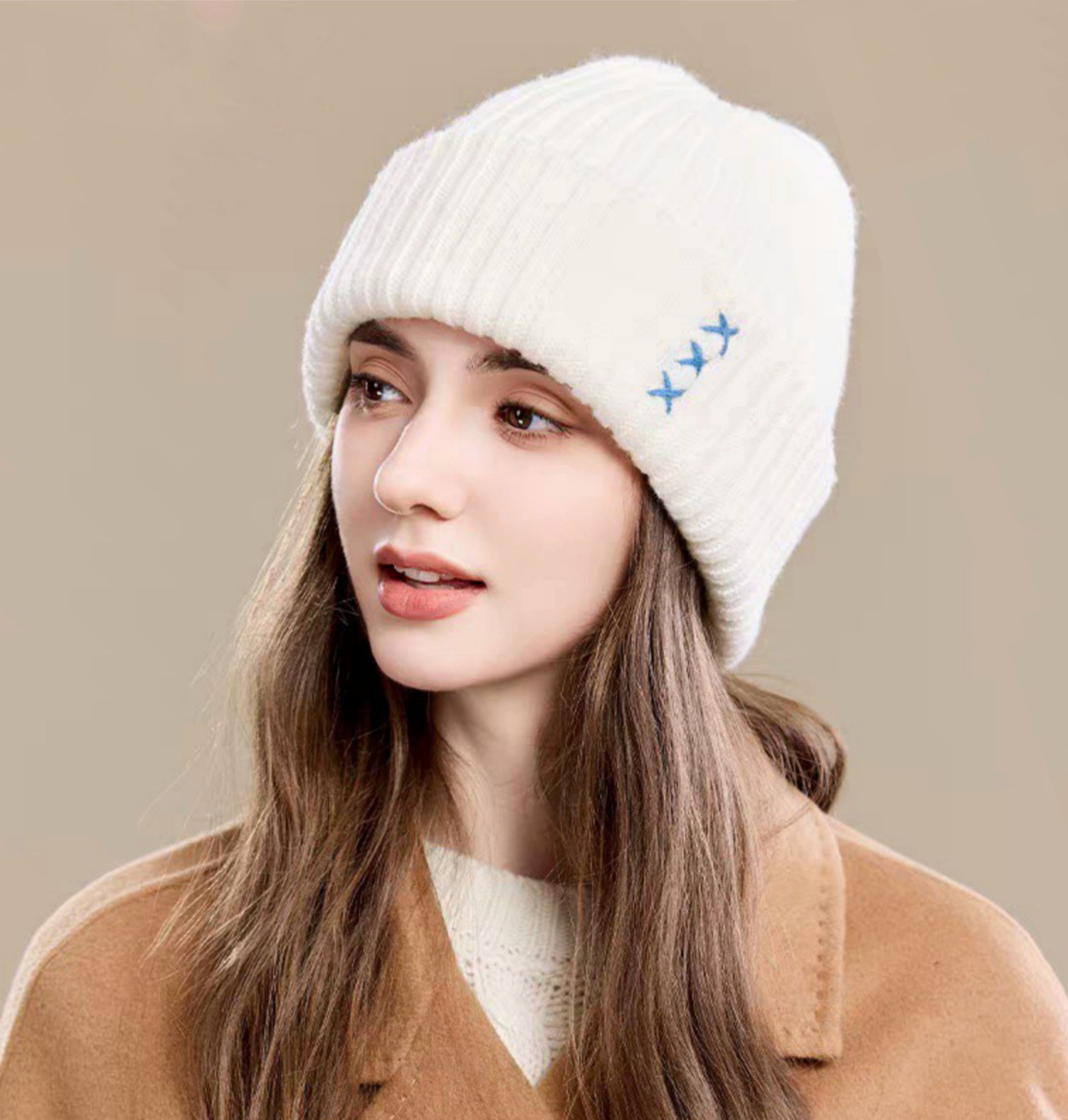 winity Cute korean style double layer ( soft warm cotton inside ) winter cap for women Beanie-picture-16