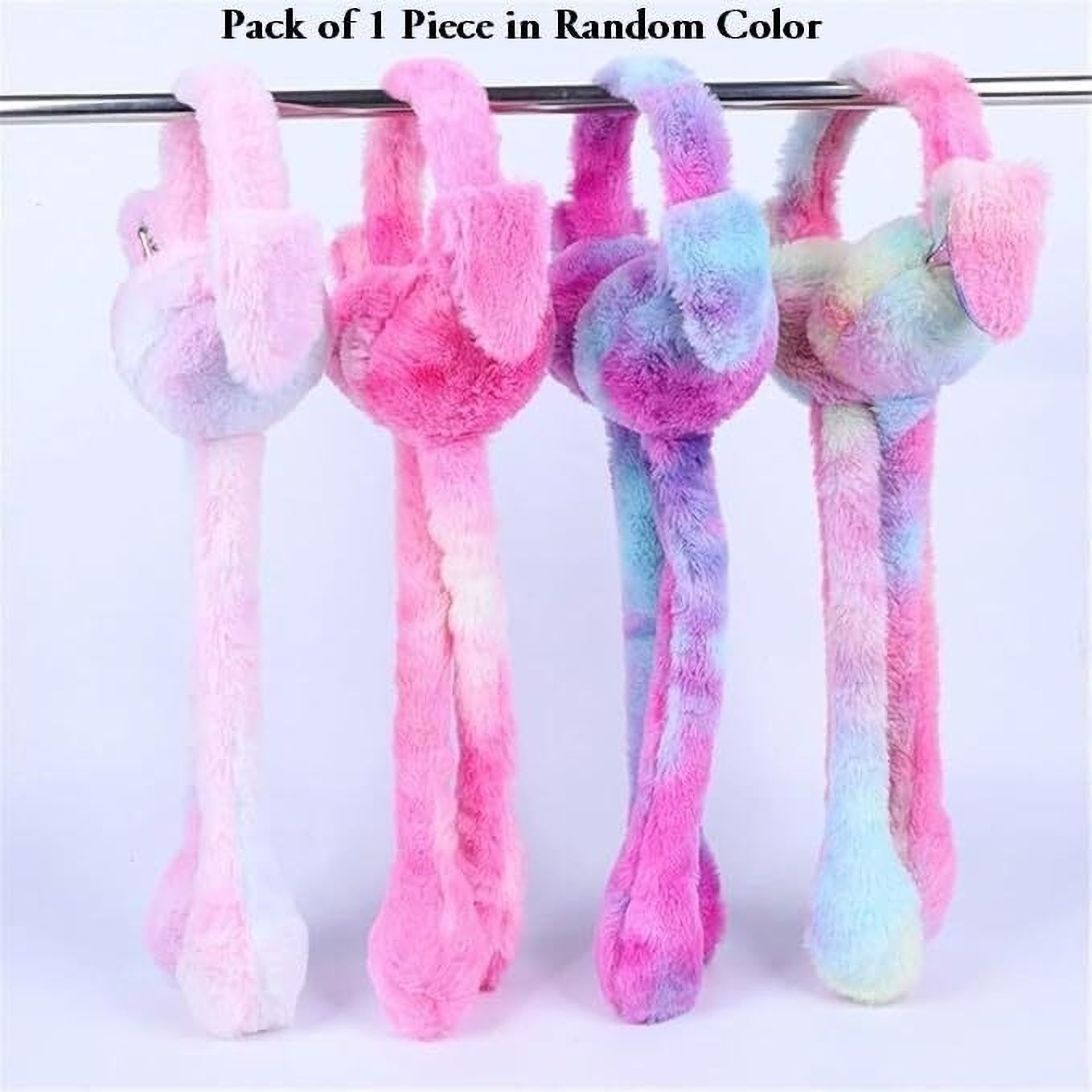 Random Color Cute Rabbit Ear Moving Earmuffs for Kids – Warm Plush Ear Muff-image-48