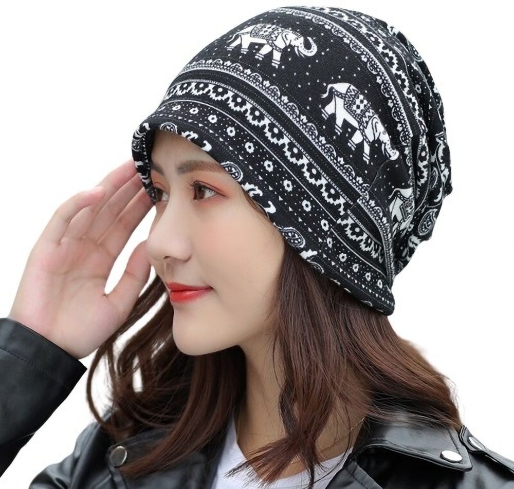 alexvyan Woven, Self Design, Animal Print Skull Cap-picture-21