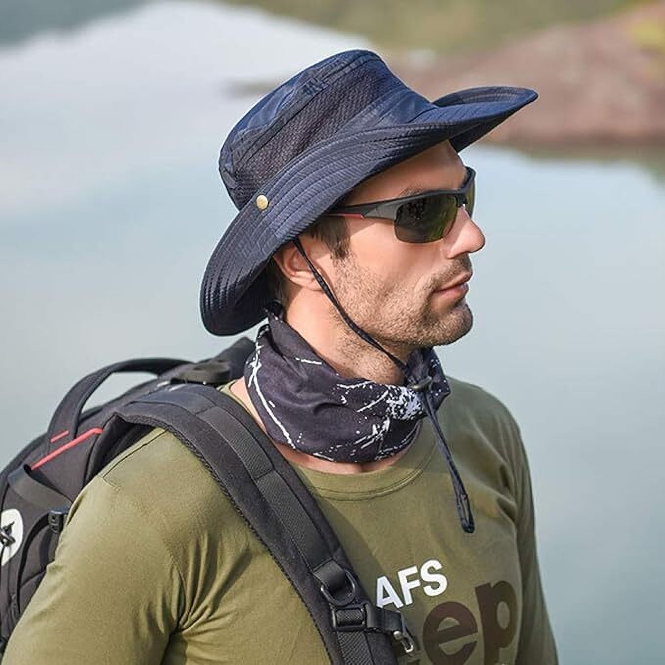 AlexVyan UV Protection Round Sun Cap for Hiking, Fishing, Gardning, Travel-image-39