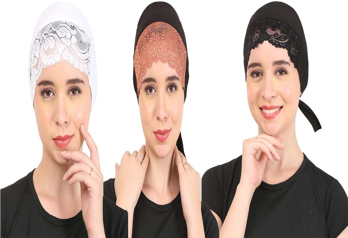 hijabi mam Self Design Skull Cap-picture-21