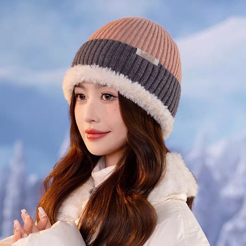 winity Korean style faux fur Lined ( soft warm cotton inside ) winter cap for women Beanie-picture-16