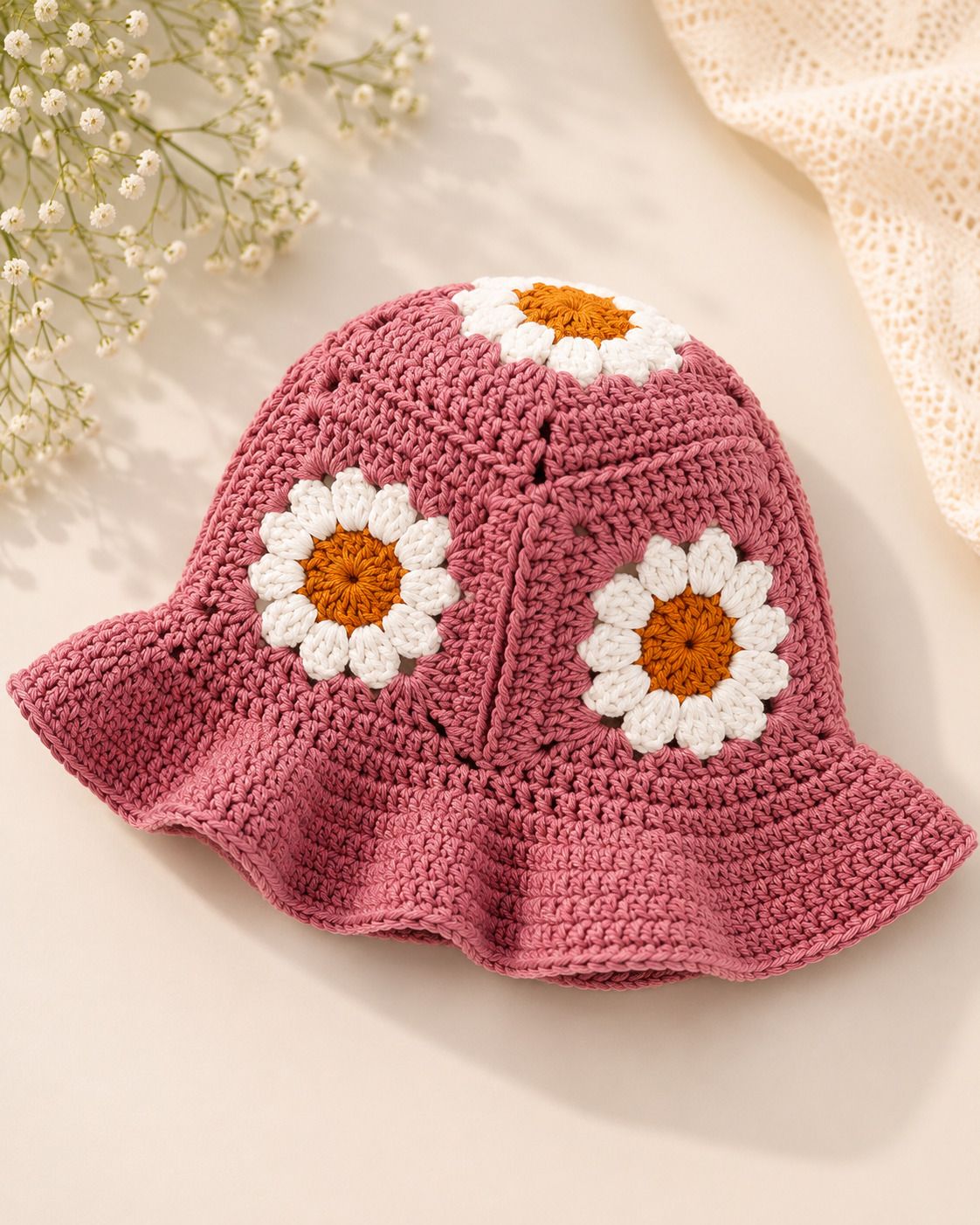 yarntocharm Floral Print Cricket Cap-picture-18