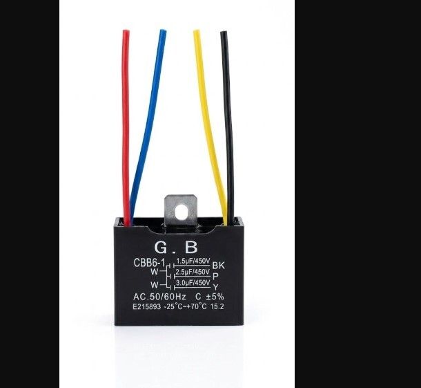 4-Wire Ceiling Fan Capacitor Replacement - 1.5uF + 2.5uF + 3uF 450V AC 50/60Hz Power Capacitor-image-13