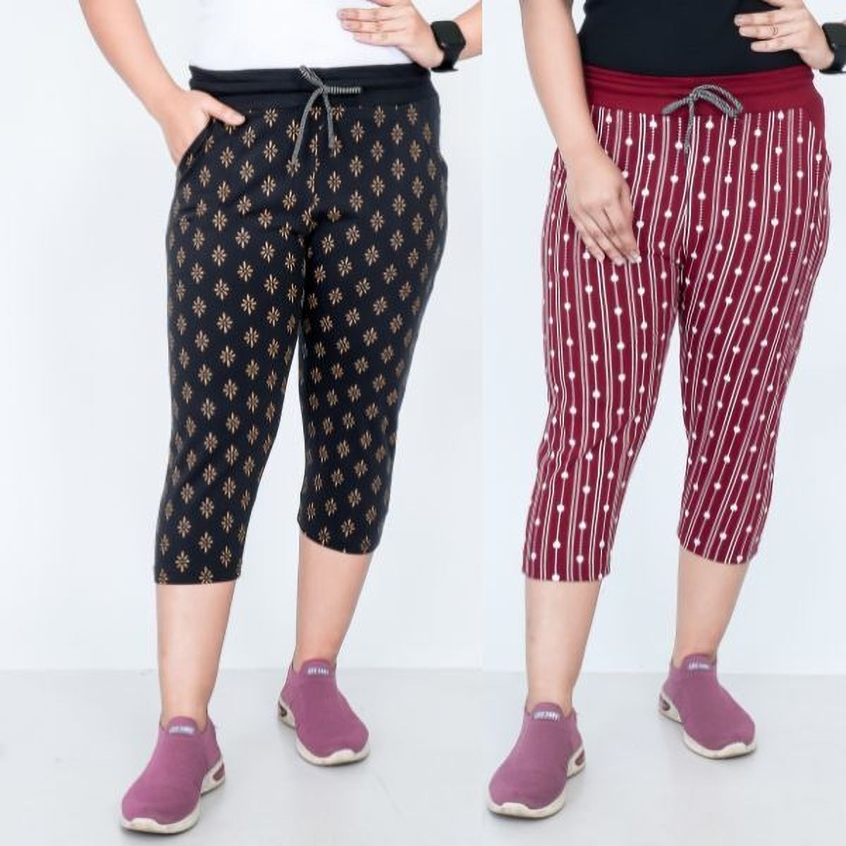 spycraft girls Women Black, Maroon Capri-picture-15