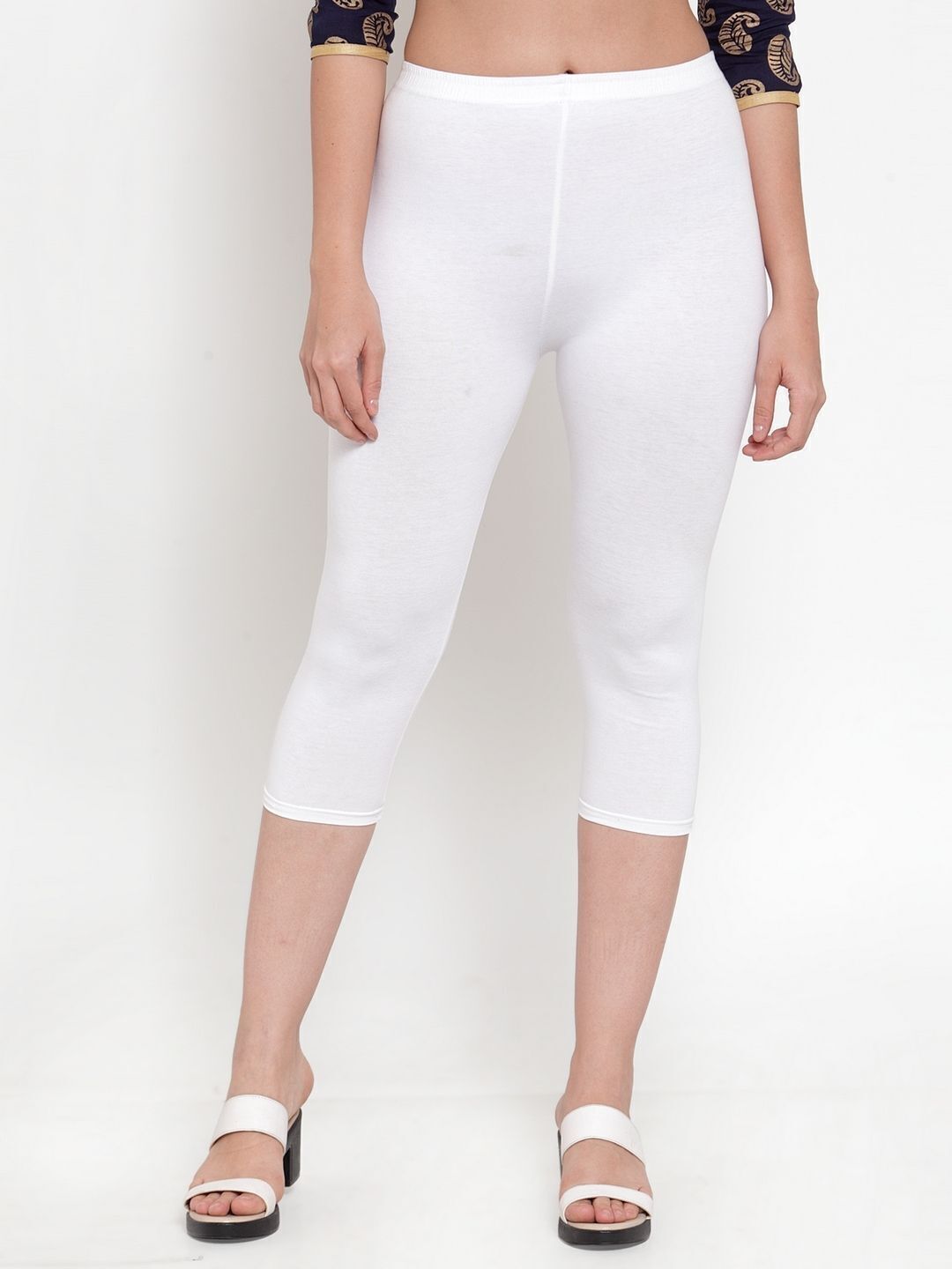 bamboo breeze Women White Capri-picture-49
