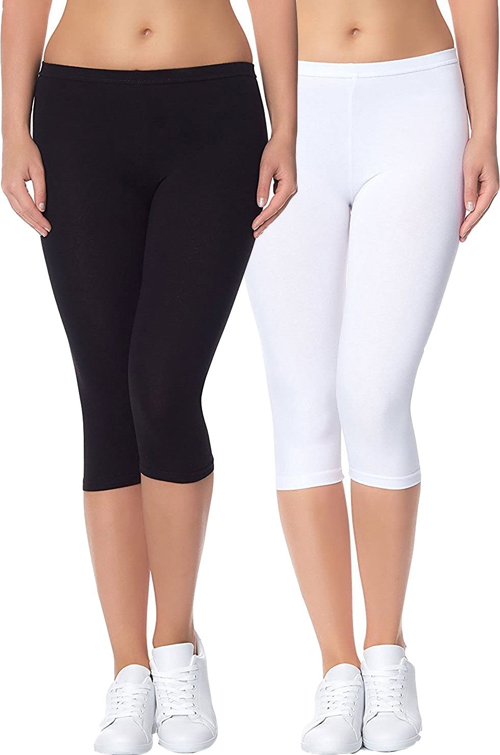 Swastik Women Black, White Capri-image-45