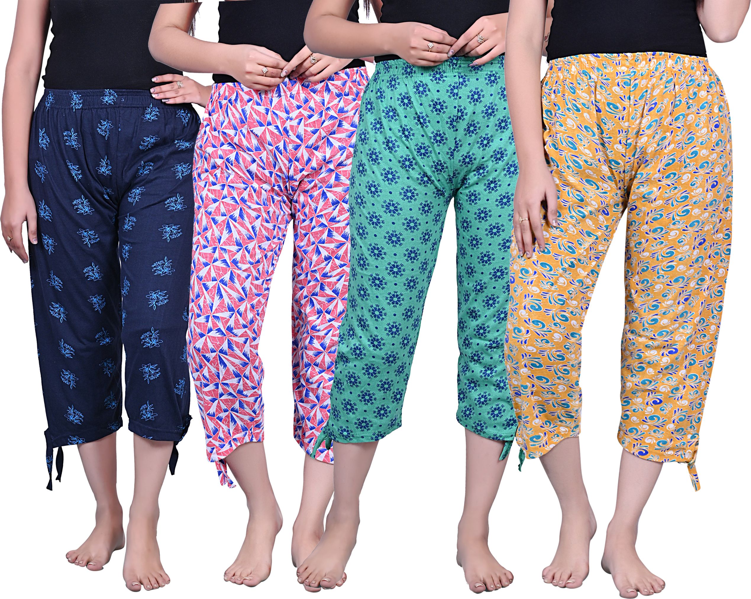 pack of 4 womens capri combopack of 4 Women Multicolor Capri
