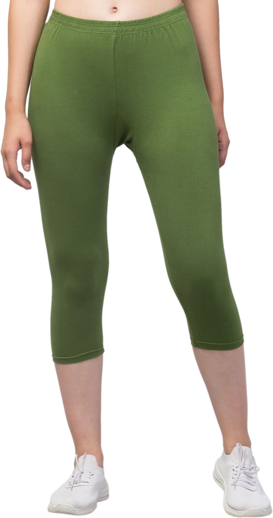 Cotton Lyra capri Women Dark Green Capri