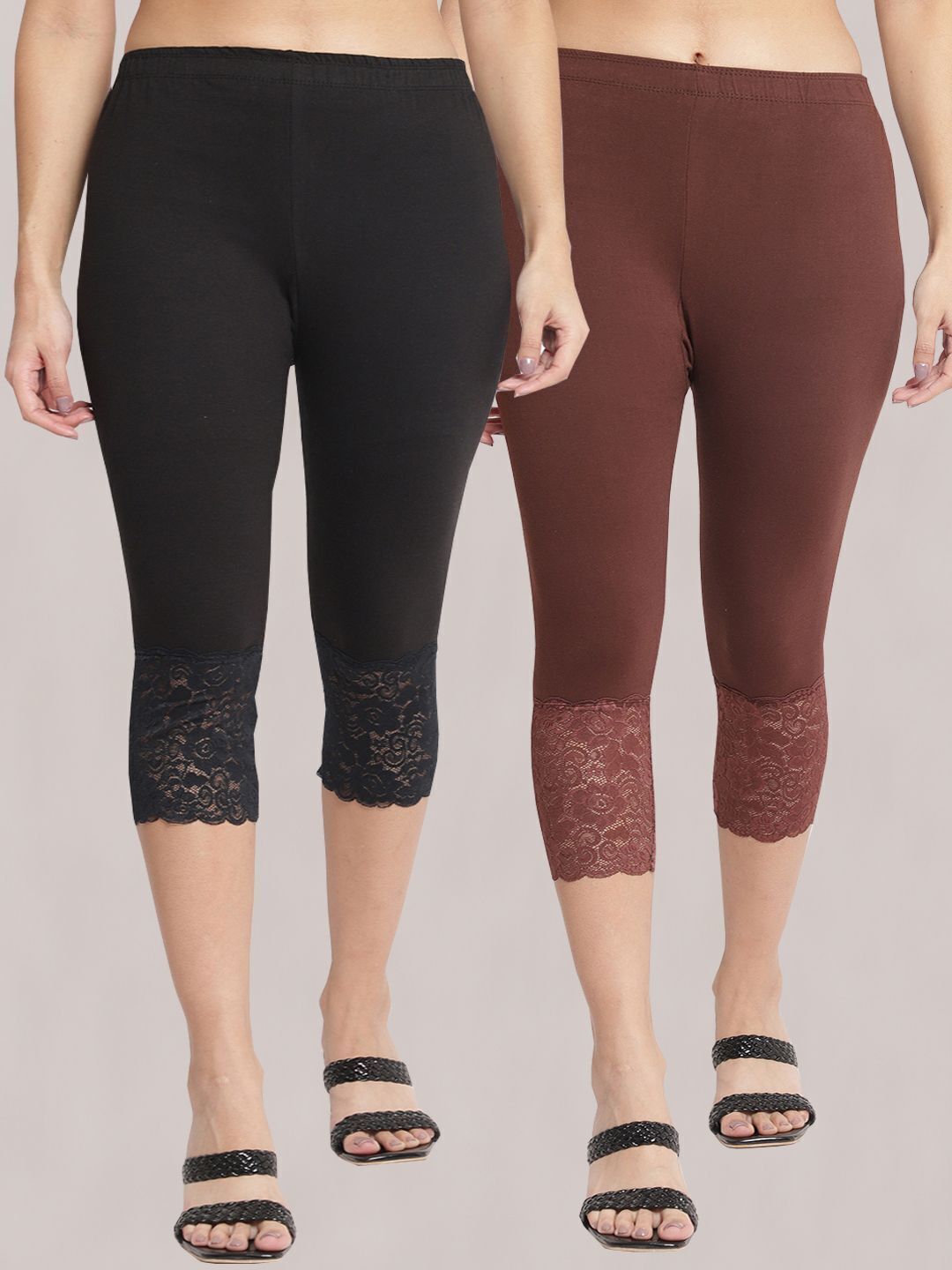 bamboo breeze Women Black, Brown Capri-picture-41
