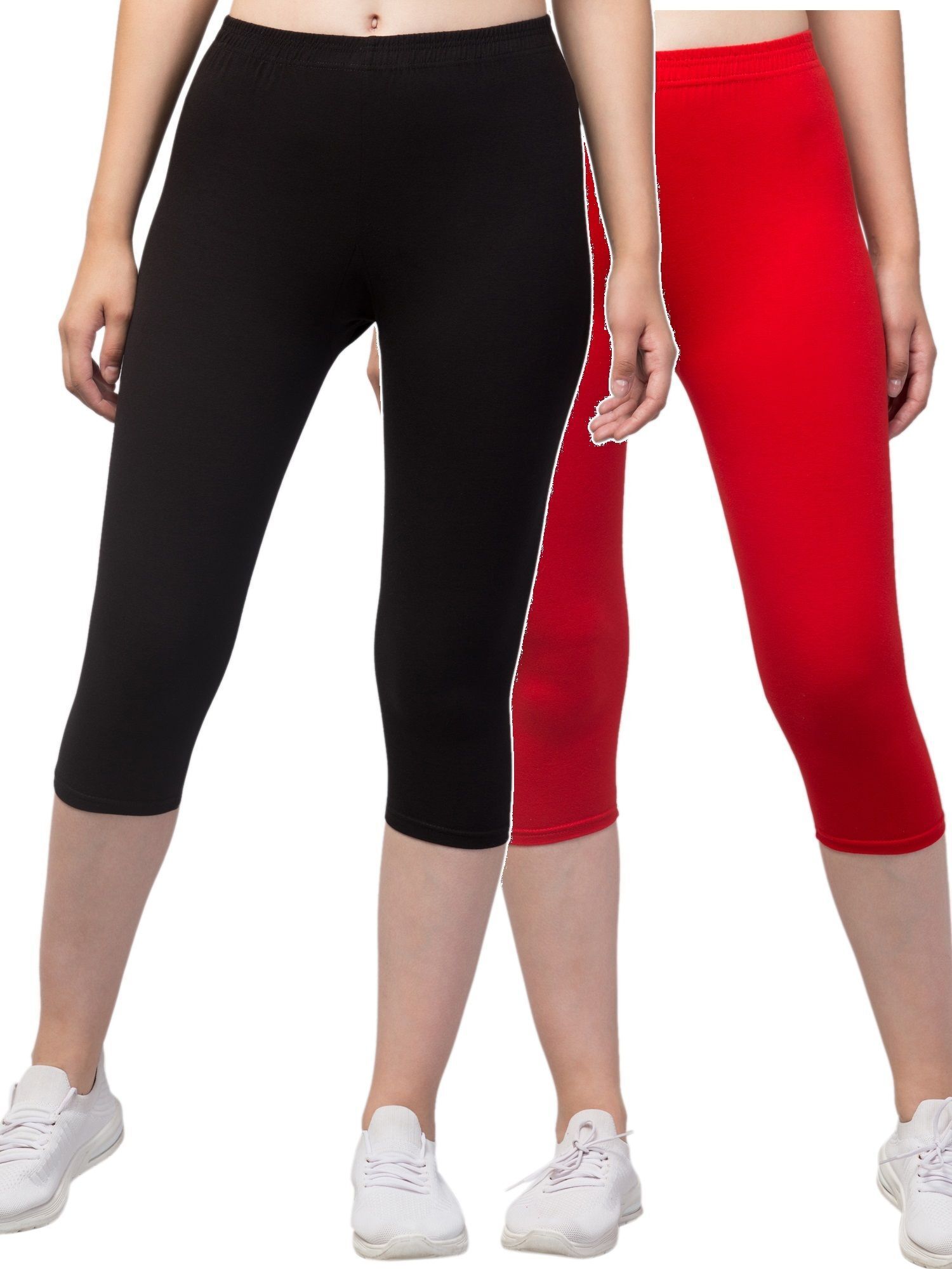 klowtcotrend Women Red, Black Capri-picture-3