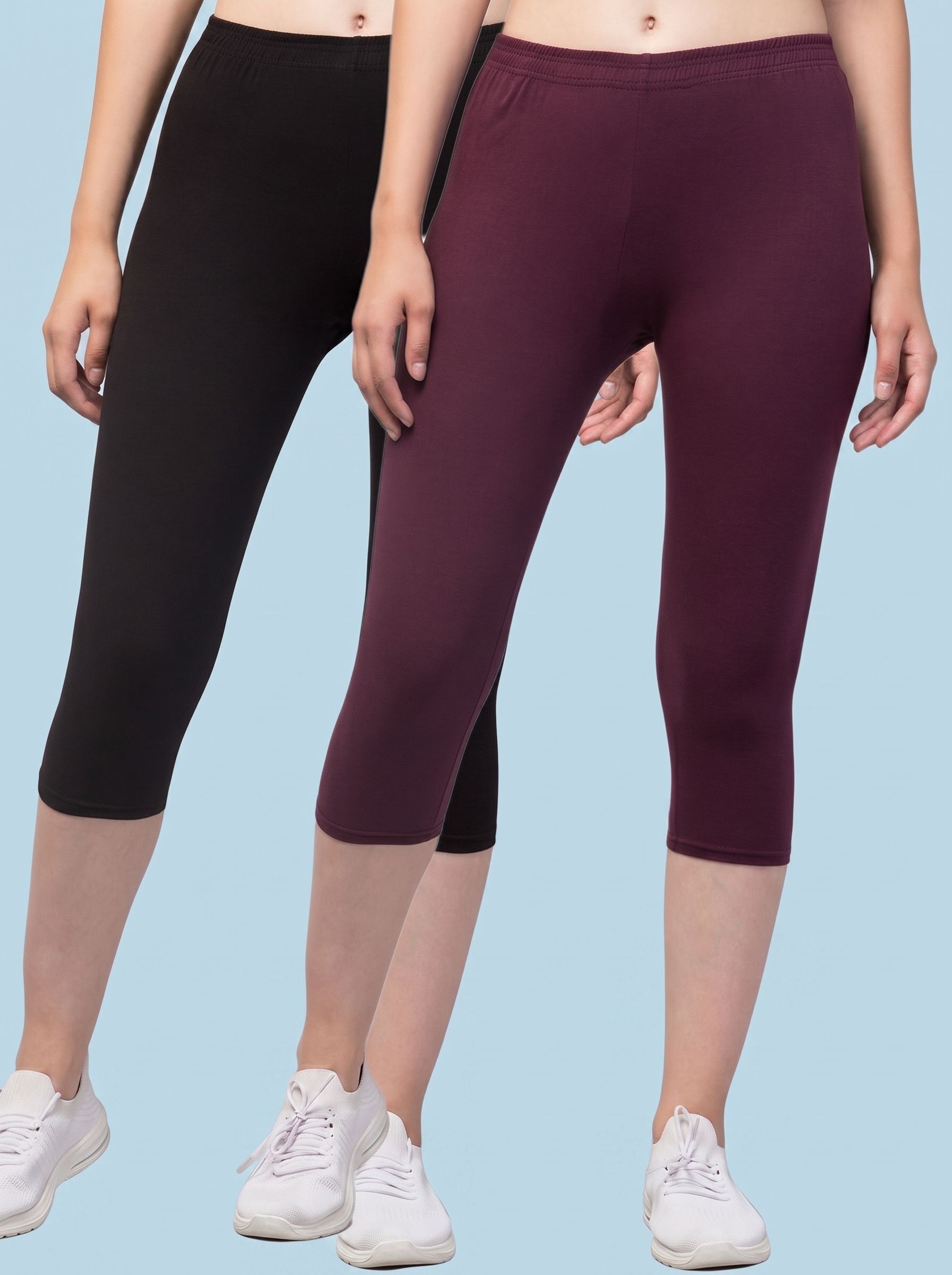 the klowt co Women Black, Blue Capri-picture-34