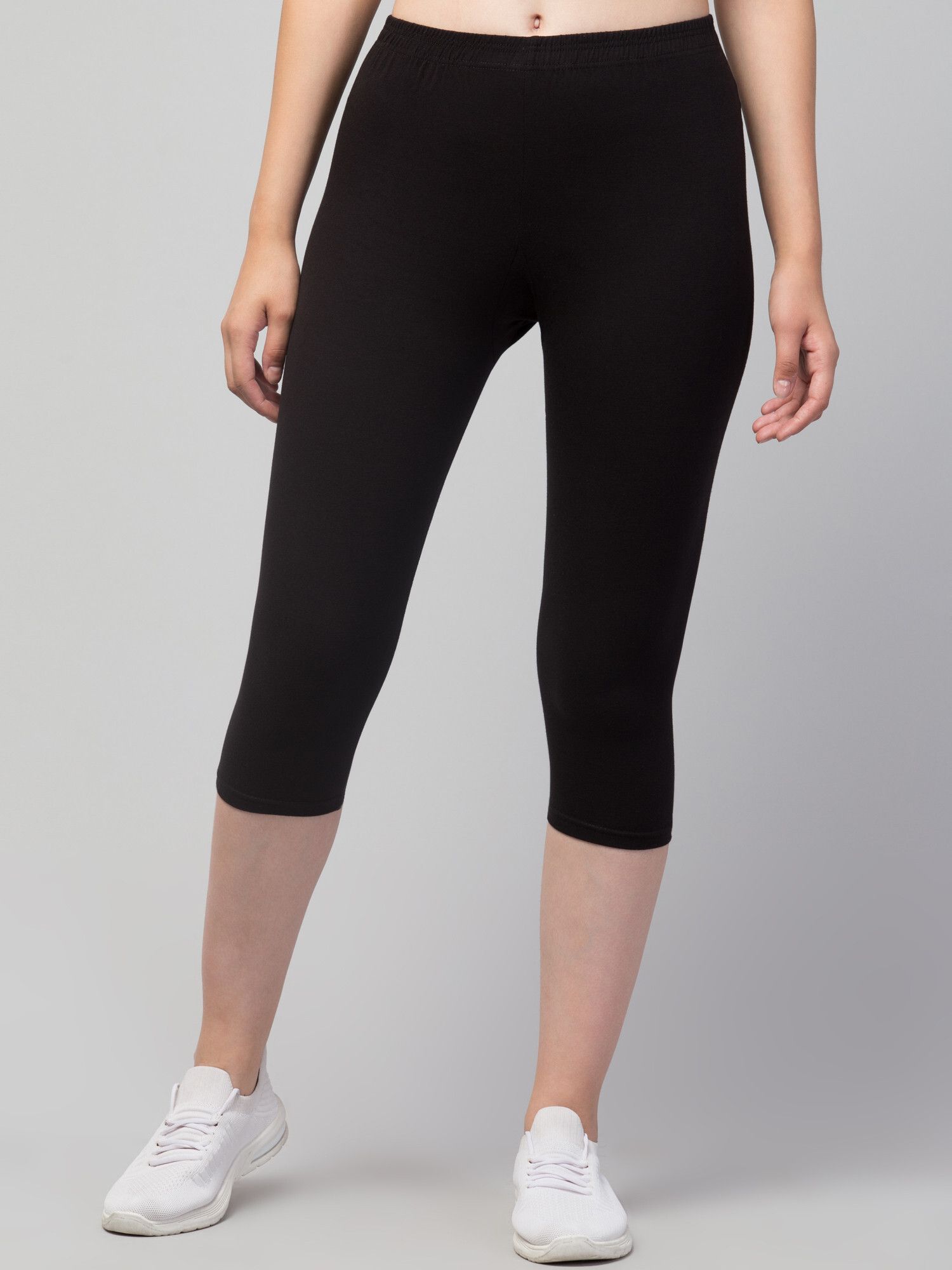 ckarfe Women Cotton Lycra Capri Women Black Capri-picture-32