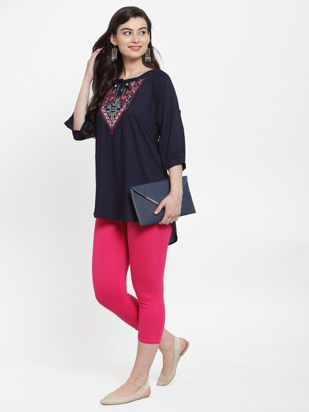klowtcotrend Women Pink Capri-picture-3