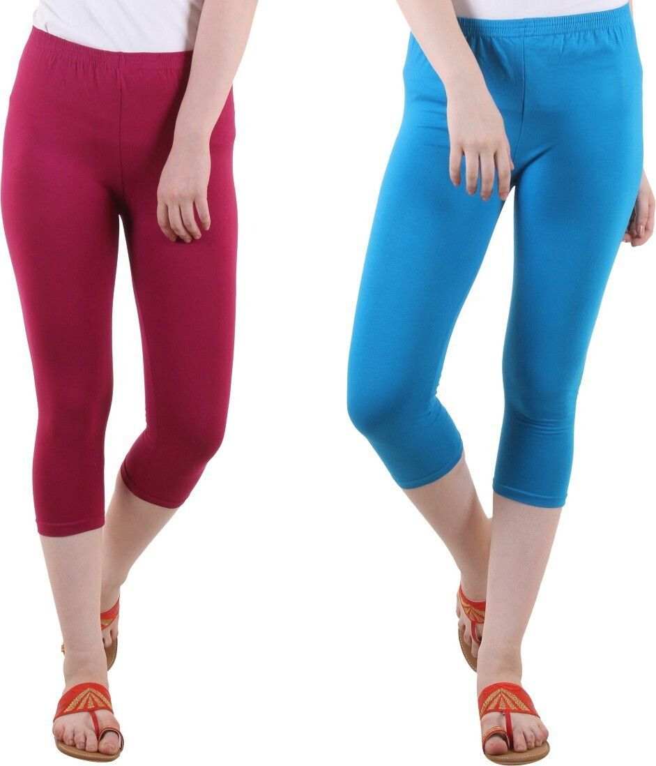 diaz Cotton Lycra plain capri for women,capri for ladies Women Light Blue, Maroon Capri-picture-19
