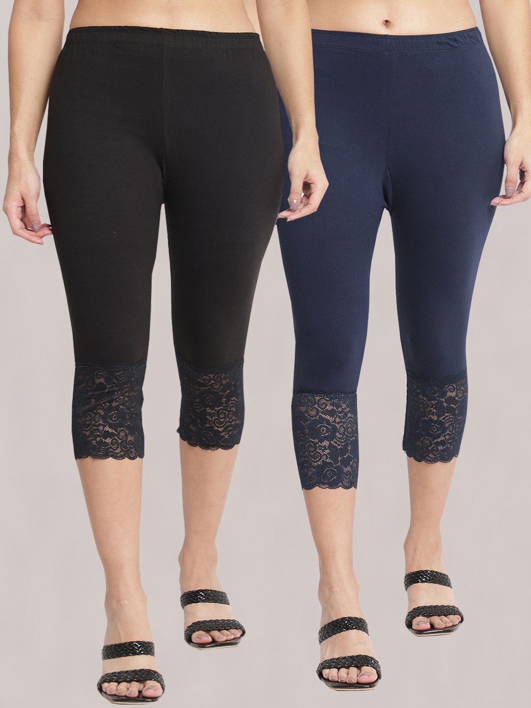 bamboo breeze Women Black, Dark Blue Capri-picture-46