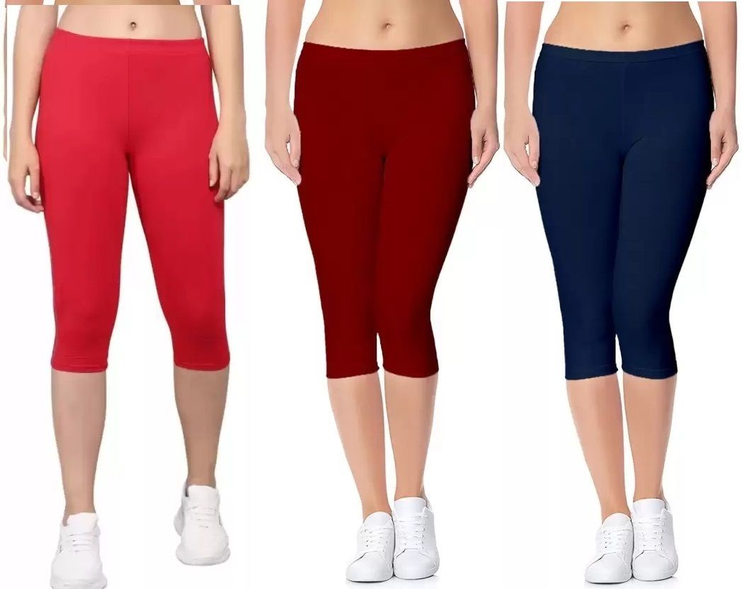 gravin greek Women Red, Maroon, Black Capri-picture-23