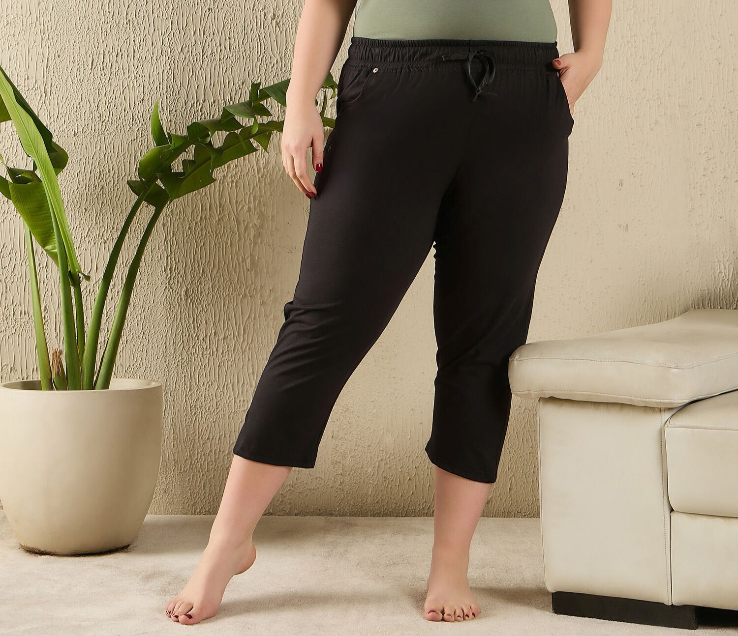 cupid 3132 Women Black Capri-picture-14