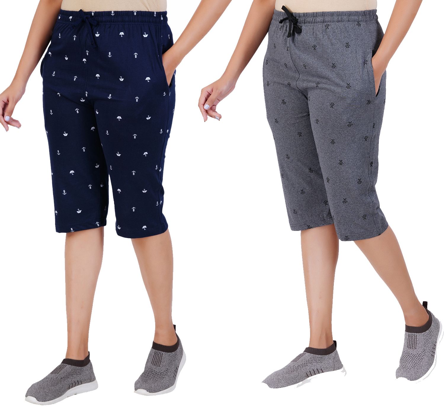 guide Women Dark Blue, Grey Capri-picture-19