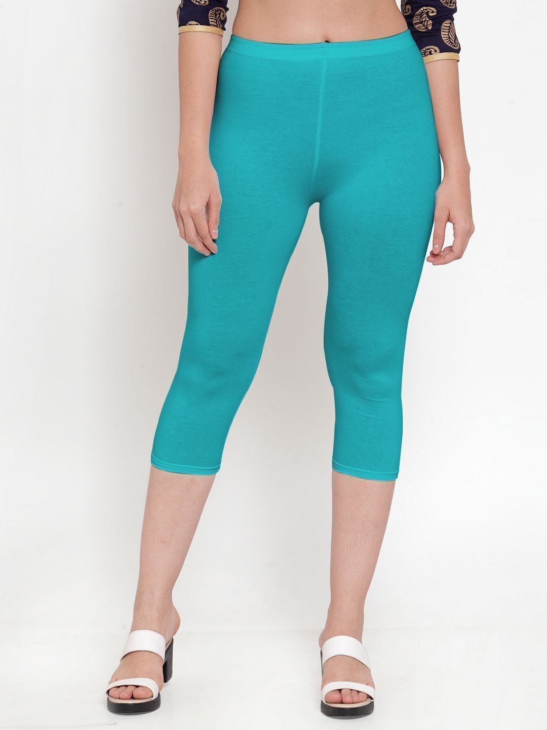 bamboo breeze Women Blue Capri-picture-17