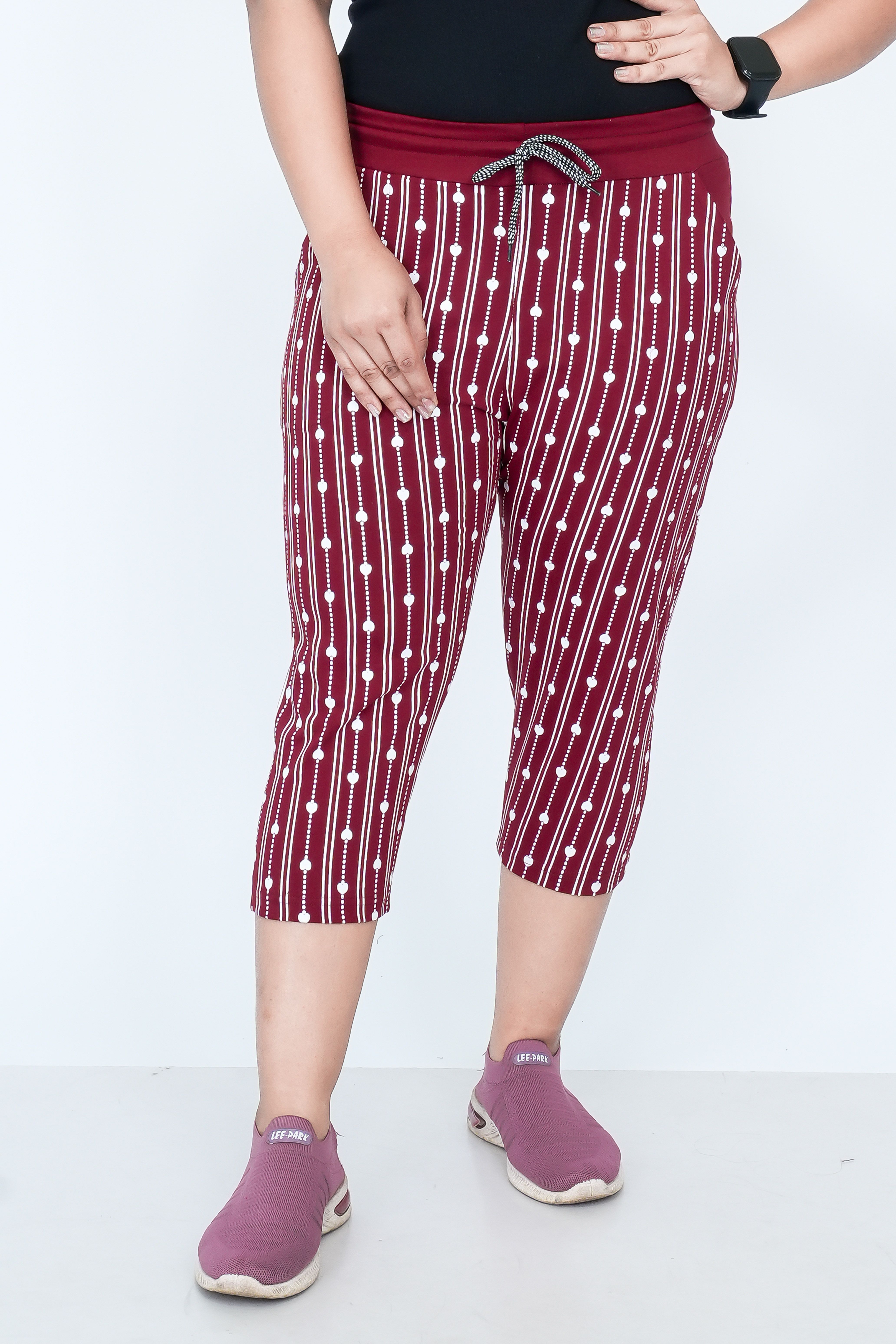 GIRLS Women Maroon Capri-image-39