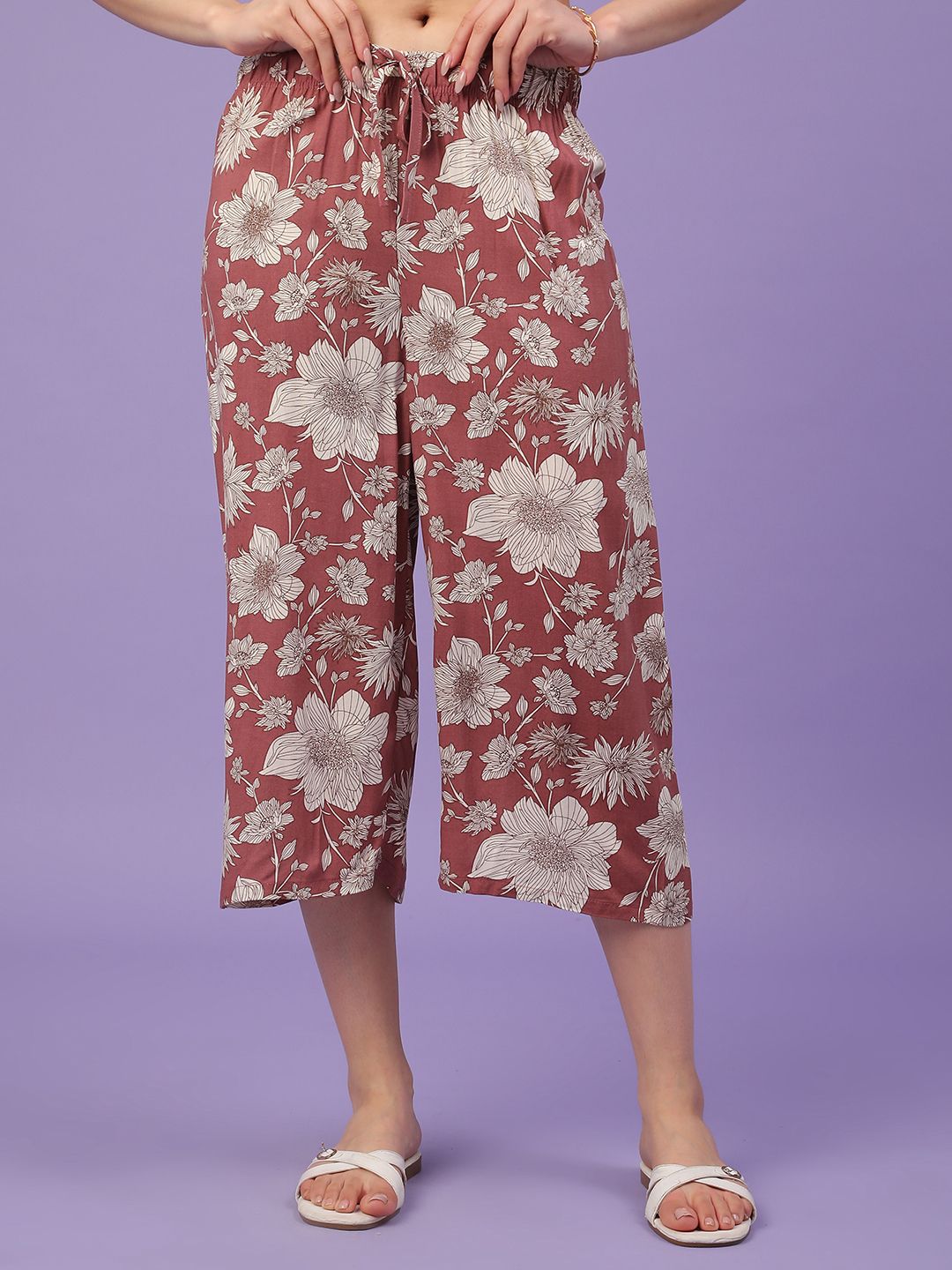v-mart Women Brown Capri-picture-15